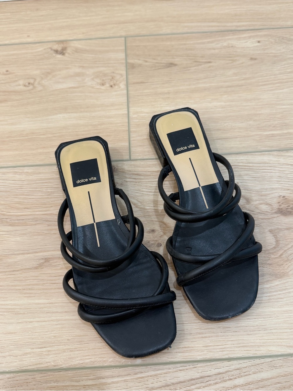 Dolce Vita Black Coiled Strap Slide Sandals